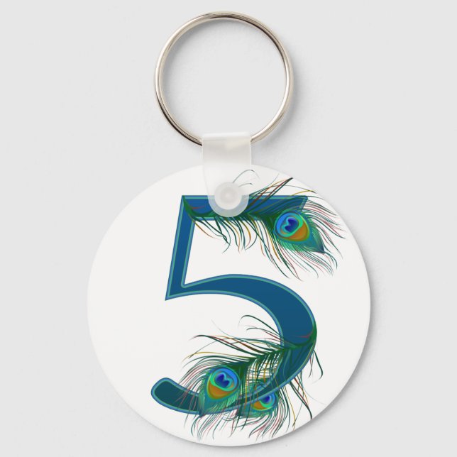 Porte-clés 5 / 5ème / 5ème anniversaire / numéro 5 (Recto)