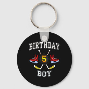Porte-clés 5e anniversaire Boy - Ice Hockey enfant de 5 ans