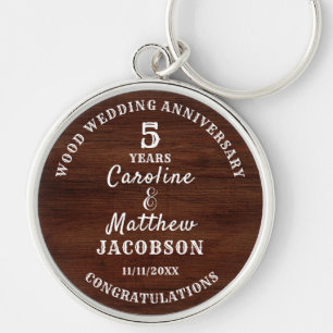 Porte-clés 5e ANNIVERSAIRE MARIAGE Mariage en bois modifiable