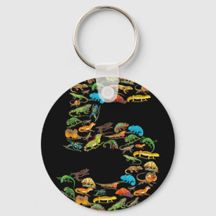 Porte-clés 5e anniversaire reptiles lézards 5 ans anniversair