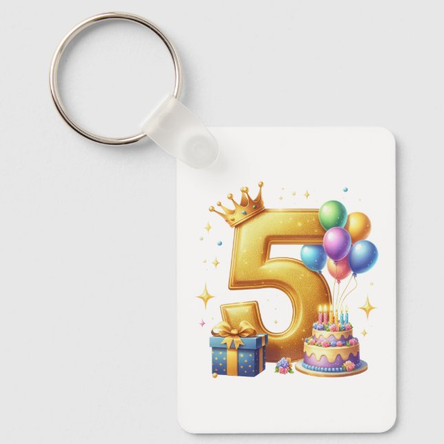 Porte-clés 5ème anniversaire doré (Recto)