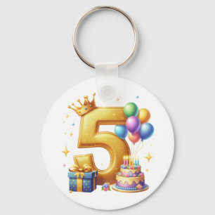 Porte-clés 5ème anniversaire en or