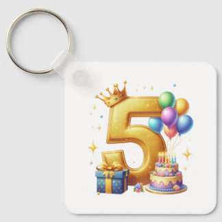 Porte-clés 5ème anniversaire en or