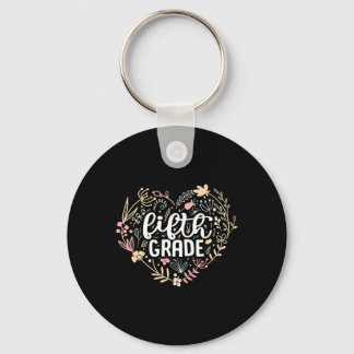 Porte-clés 5th Fifth Grade Floral Heart Ck To School Teacher
