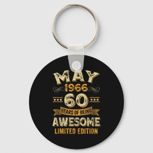 Porte-clés 60 ans super vintage mai 1966 60e anniversaire