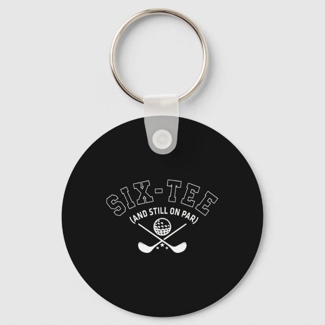 Porte-clés 60e Anniversaire Golf Papa Grand-père Six-tee Et T (Recto)