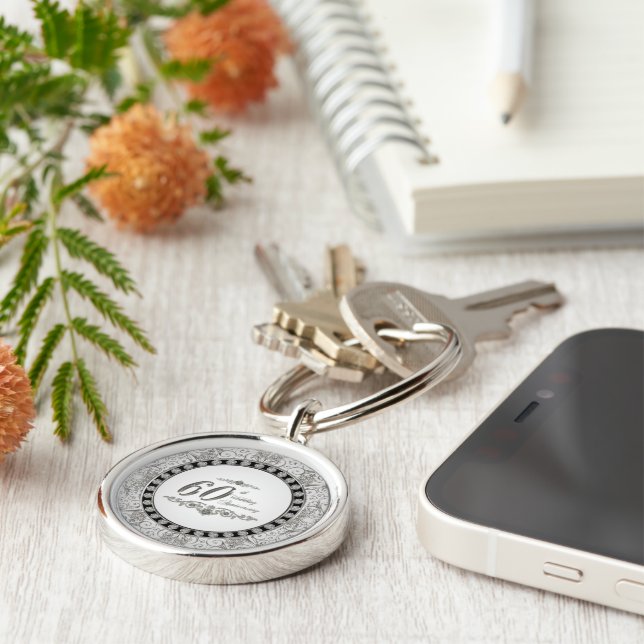 Porte-clés 60e Mariage Porte - clé de l'anniversaire (Côté)