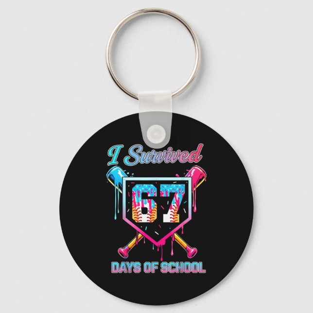 Porte-clés 67 Baseball Ice Cream Drip Six Seven Meme Teachers (Recto)
