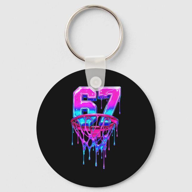 Porte-clés 67 Basketball Drip Six Seven Drôle  (Recto)