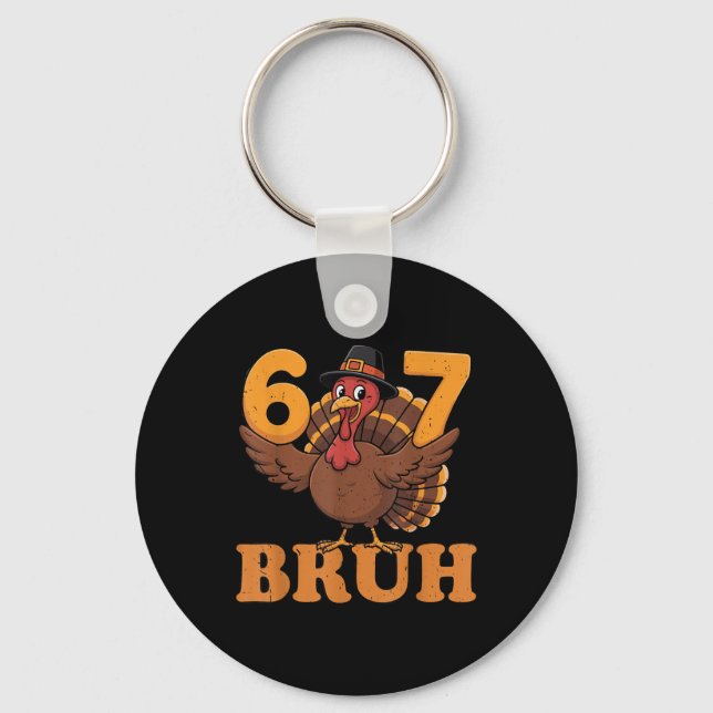 Porte-clés 67 Bruh Dinde Mathématiques Thanksgiving Prof Math (Recto)