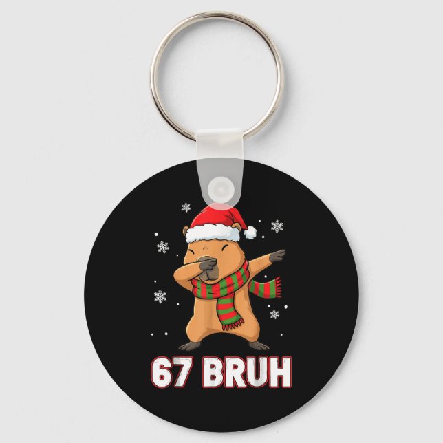 Porte-clés 67 Bruh Six Seven Meme Capybara Christmas Kids Boy (Recto)