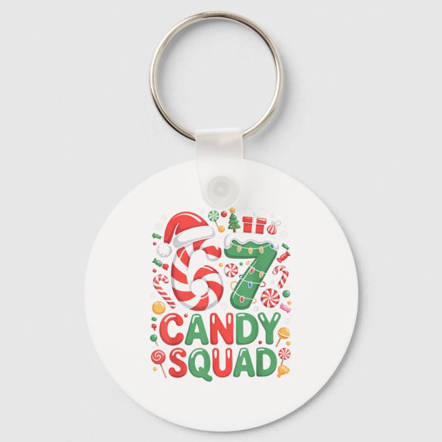 Porte-clés 67 Candy Squad Christmas Brainrot Funny Xmas Light (Recto)