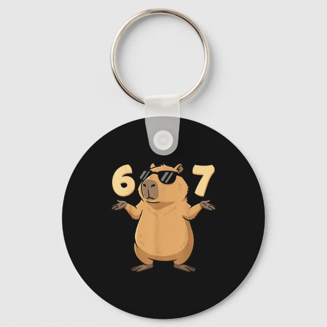 Porte-clés 67 Capybara Meme 6 7 Aesthetic For Kids Young Adul (Recto)