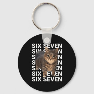 Porte-clés 67 Chat Drôle Six Sept Mème Gen Z Alpha Humour Ani
