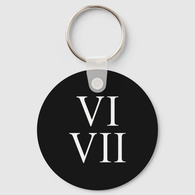 Porte-clés 67 chiffres romains Vi Vii drôle Six Sept Meme Mat (Recto)