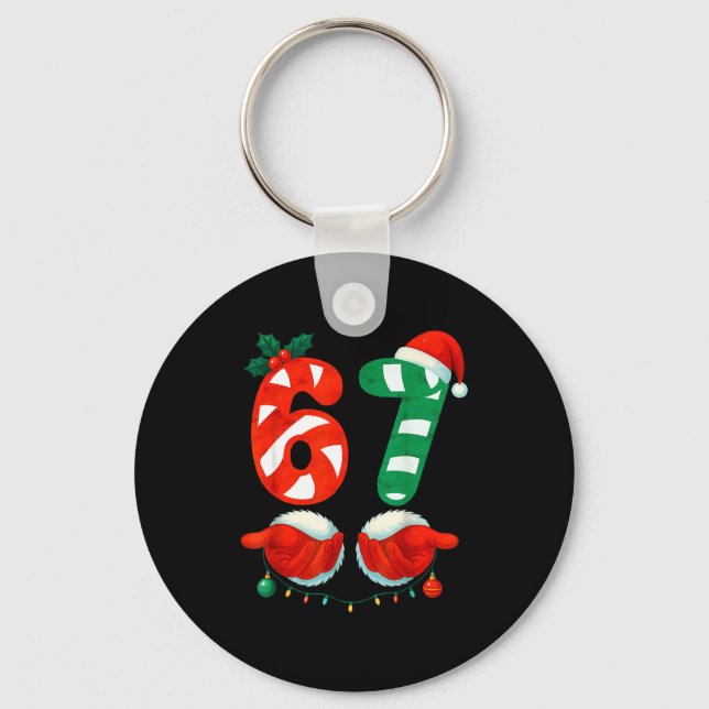 Porte-clés 67 Christmas 6 7 Meme Cute Candy Cane 67 Meme Xmas (Recto)