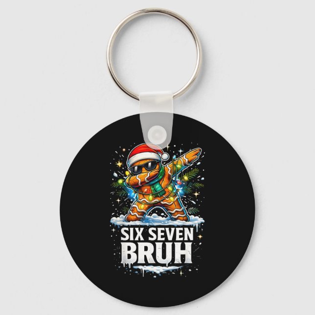 Porte-clés 67 Christmas 6 7 Meme Gingerbread Man Xmas Pajamas (Recto)