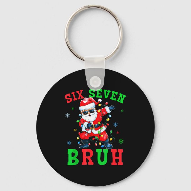 Porte-clés 67 Christmas Six Seven Bruh Meme Santa Dabbing Chr (Recto)