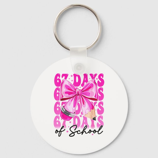 Porte-clés 67 Days Of School Girls Coquette Bow 67th Day Of S (Recto)