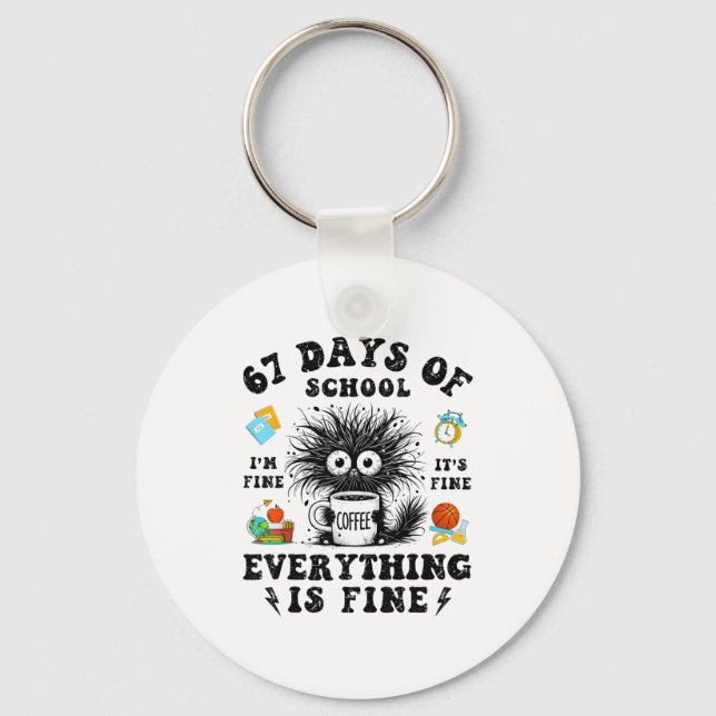 Porte-clés 67 Days Of School I Survived Funny Teachers Studen (Recto)