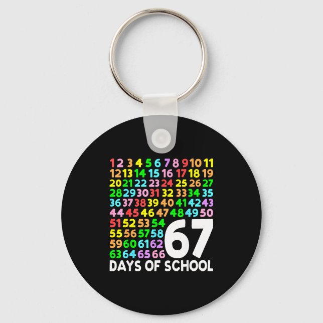 Porte-clés 67 Days Of School Teacher Kids Boy 67 Math Numbers (Recto)