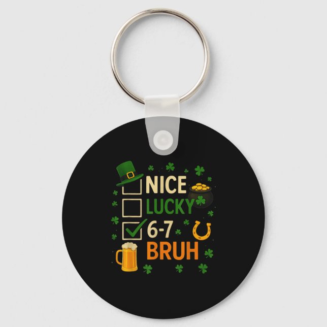 Porte-clés 67 drôle de jour de la Saint-Patrick Six Sept Trèf (Recto)