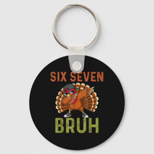 Porte-clés 67 drôle de Thanksgiving Six Sept Mème Dinde Enfan