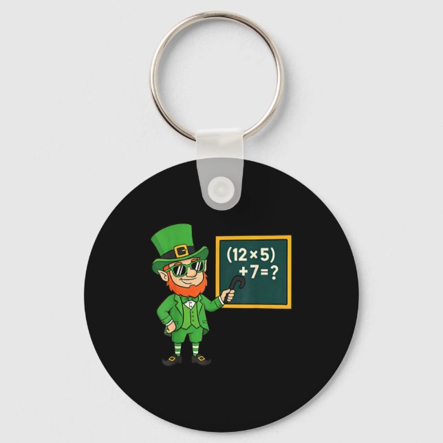 Porte-clés 67 drôle St Patricks Day professeur de mathématiqu (Recto)