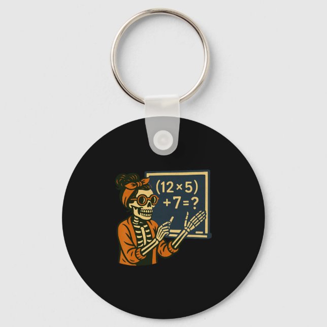 Porte-clés 67 Enseignant Halloween Squelette Six Sept Mème Ce (Recto)