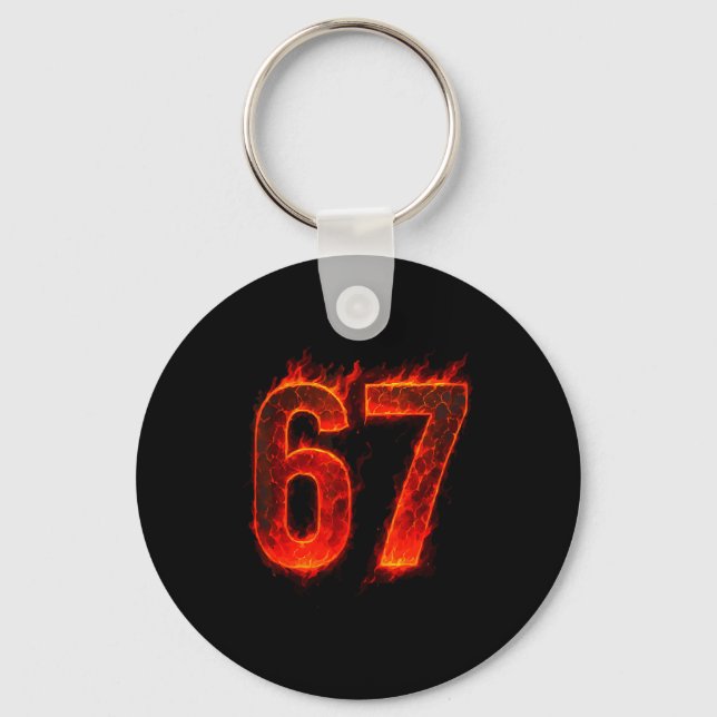 Porte-clés 67 Flame Number Six Seven Meme 67 Kid  (Recto)