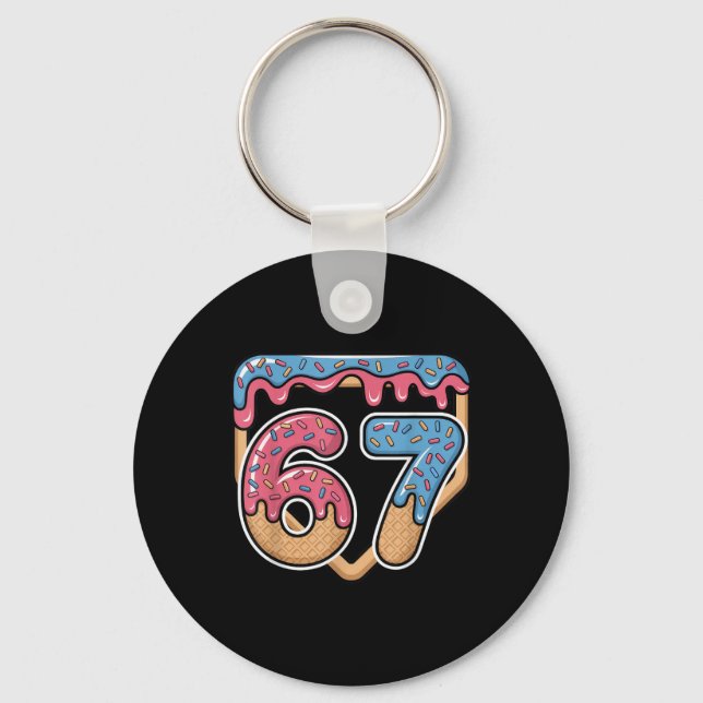 Porte-clés 67 Glace Dégoulinante Mème Baseball  (Recto)