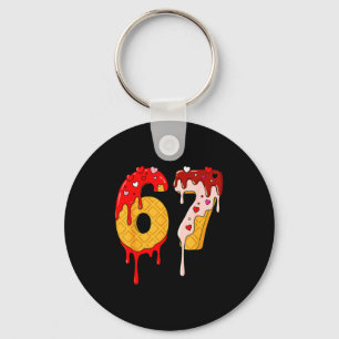 Porte-clés 67 Glace Dégoulinante Mème Drôle Six Sept Saint-Va