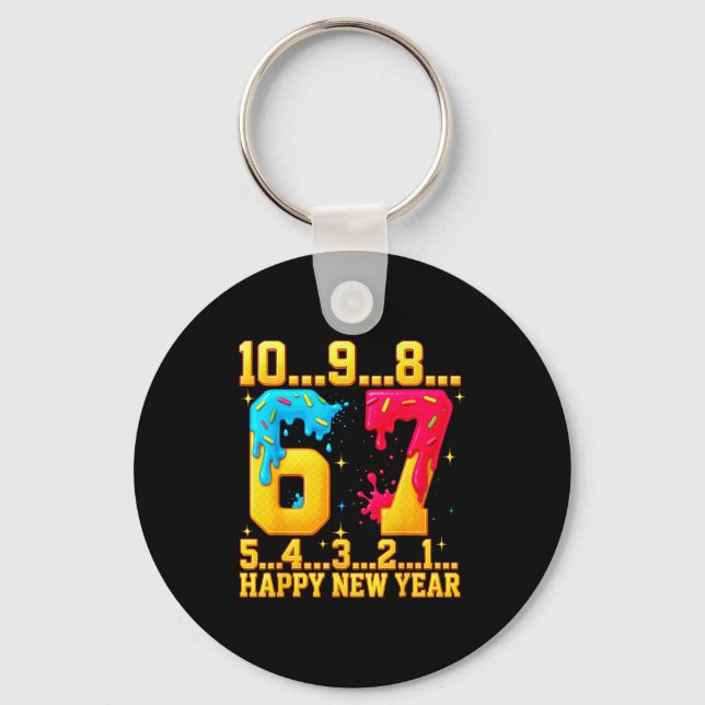 Porte-clés 67 Happy New Year Six Seven Funny Countdown 2026  (Recto)