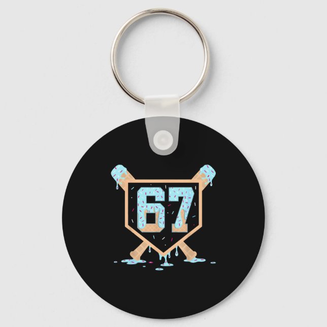 Porte-clés 67 Ice Cream Drip Baseball Meme Funny Six Seven Ge (Recto)