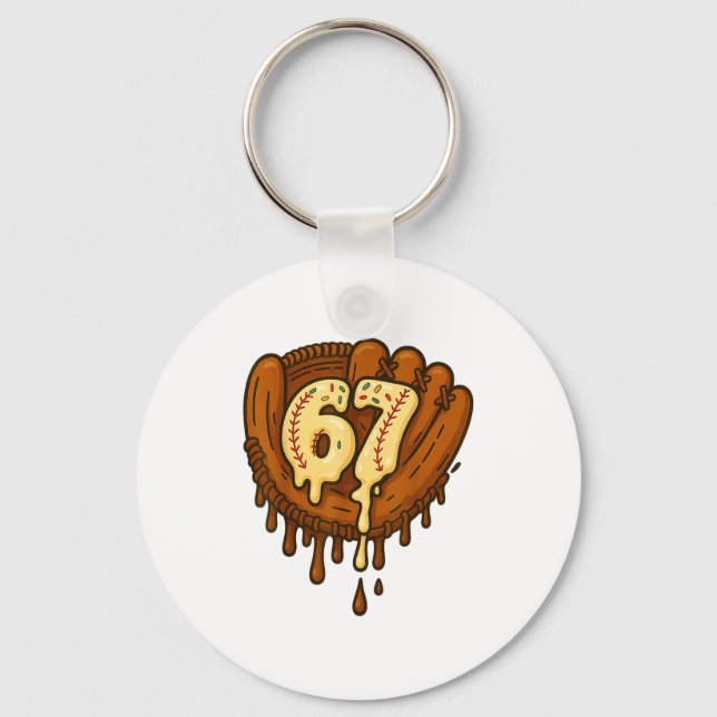 Porte-clés 67 Ice Cream Drip Drôle Six Sept Baseball  (Recto)
