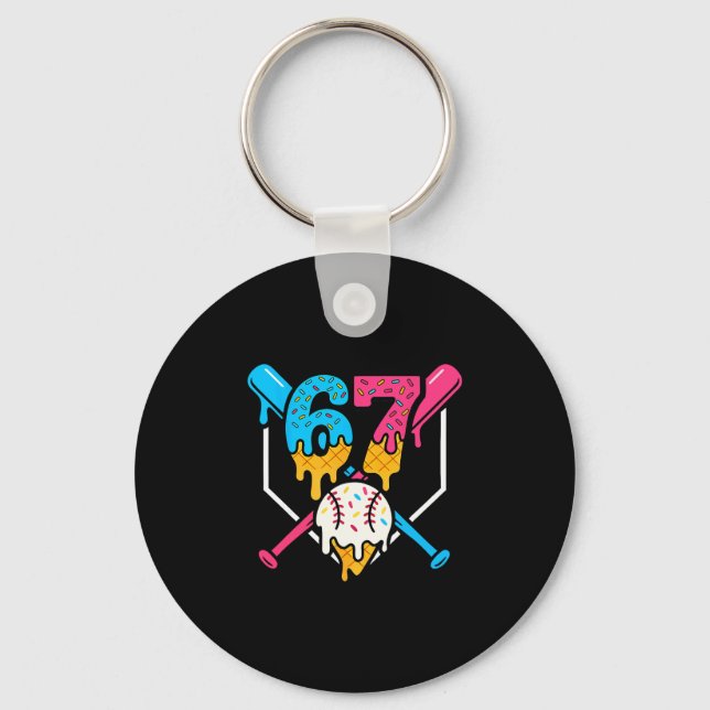 Porte-clés 67 Ice Cream Drip Sell Meme Six Seven Gen Alpha Sl (Recto)