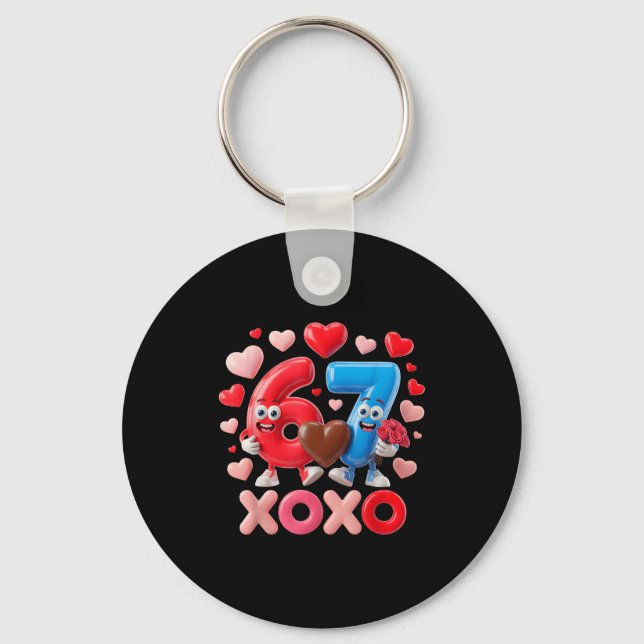 Porte-clés 67 joli six sept génération mème couple anniversai (Recto)