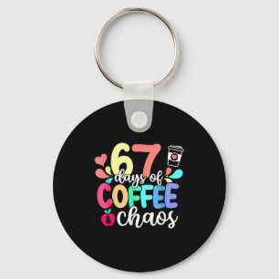 Porte-clés 67 jours de café et de chaos Joyeux 67e jour d'éco