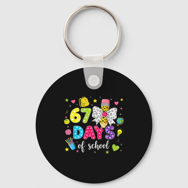 Porte-clés 67 Jours D'école Filles Coquette Crayon À Arc 67 J (Recto)