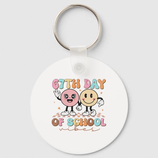 Porte-clés 67 Jours D'école Pour Filles Garçon Enfants Enseig (Recto)