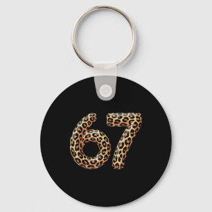 Porte-clés 67 Léopard Mème Drôle Six Sept Argot Gen Alpha Ch
