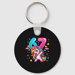 Porte-clés 67 Licorne de mème pour filles six sept Mème Brain