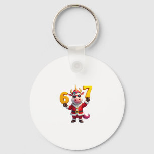Porte-clés 67 Licorne de Noël 6 7 Meme pour filles enfants Dr