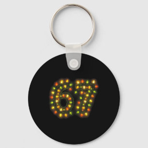 Porte-clés 67 Lumières de Noël 6 7 Mème Slang Gen Alpha