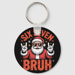 Porte-clés 67 Meme 6 7 Drôle de Père Noël Noël Six Sept Bruh 
