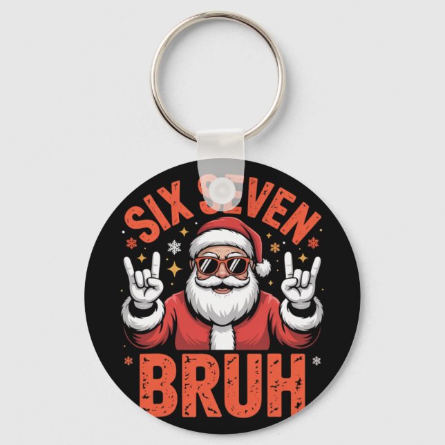 Porte-clés 67 Meme 6 7 Funny Santa Christmas Six Seven Bruh  (Recto)