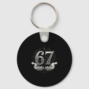 Porte-clés 67 Meme 6 7 Six Seven Mains Drôle Slang Gen Alpha