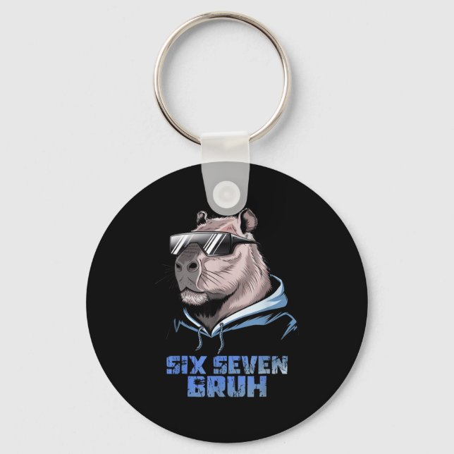 Porte-clés 67 Mème Capybara Drôle Six Sept Bruh Capybara Pour (Recto)