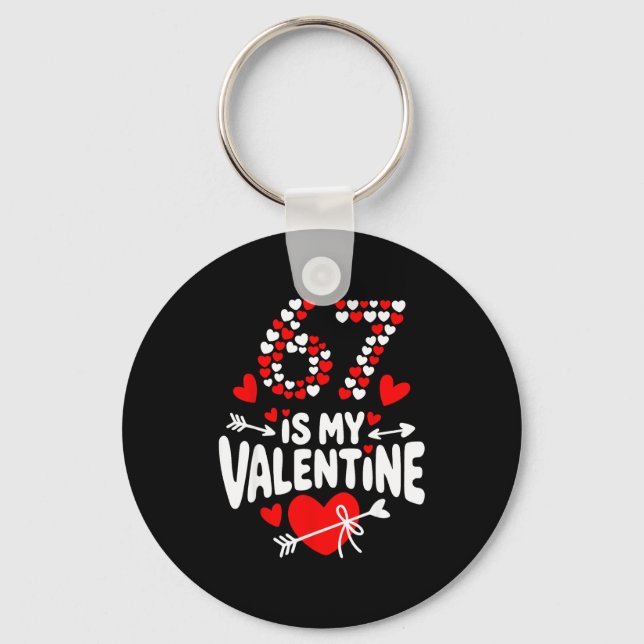 Porte-clés 67 Meme de la Saint-Valentin 67e Anniversaire 6 7  (Recto)
