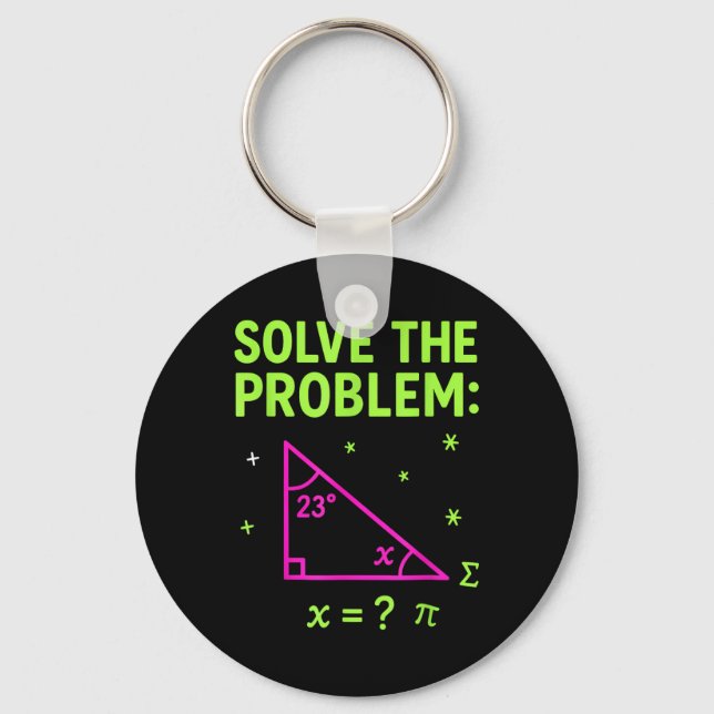 Porte-clés 67 Mème de maths Résoudre le problème Drôles d'ens (Recto)